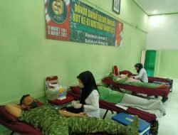 Di HUT Ke 61 Resimen Armed 1/SY/1 Kostrad menyelenggarakan Donor Darah 