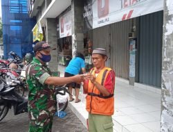 Himbau warga Pasar grogol tetap waspada, Koramil 09 Grogol & Polsek intensifkan Himbauan Prokes ditengah PPKM level 3