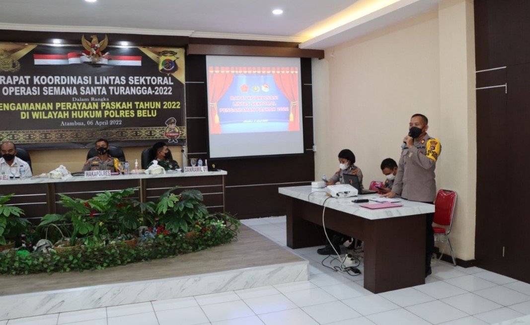 Jelang Pengamanan Paskah, Polres Belu Undang Inskait Gelar Rakor Lintas Sektoral Operasi Semana Santa 2022