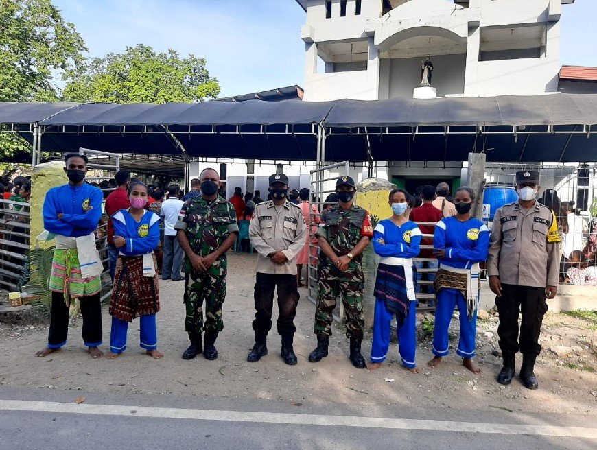 Ops Semana Santa 2022 Polres Belu dan Jajaran Amankan Misa Minggu Palma