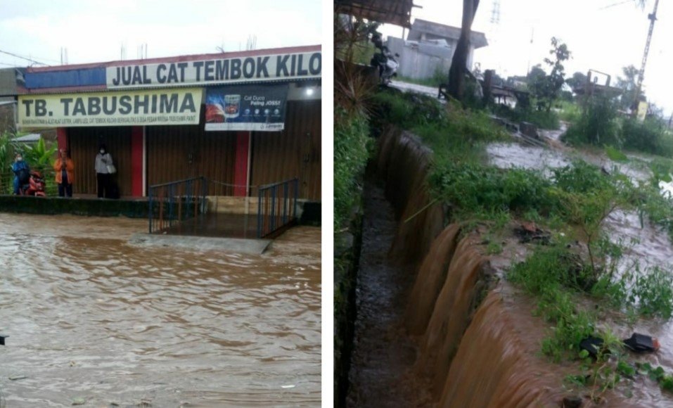 Terjangan Banjir di wilayah perbatasan kota bandung dan kab bandung