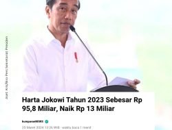 Periode tahun 2022, Total Kekayaan Jokowi berada pada angka Rp 82.369.583.676